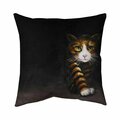 Fondo 20 x 20 in. Discreet Cat-Double Sided Print Indoor Pillow FO2793596